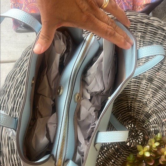 Nanette Lepore Blue Tote with Metallic Accent NWT - Picture 3 of 4